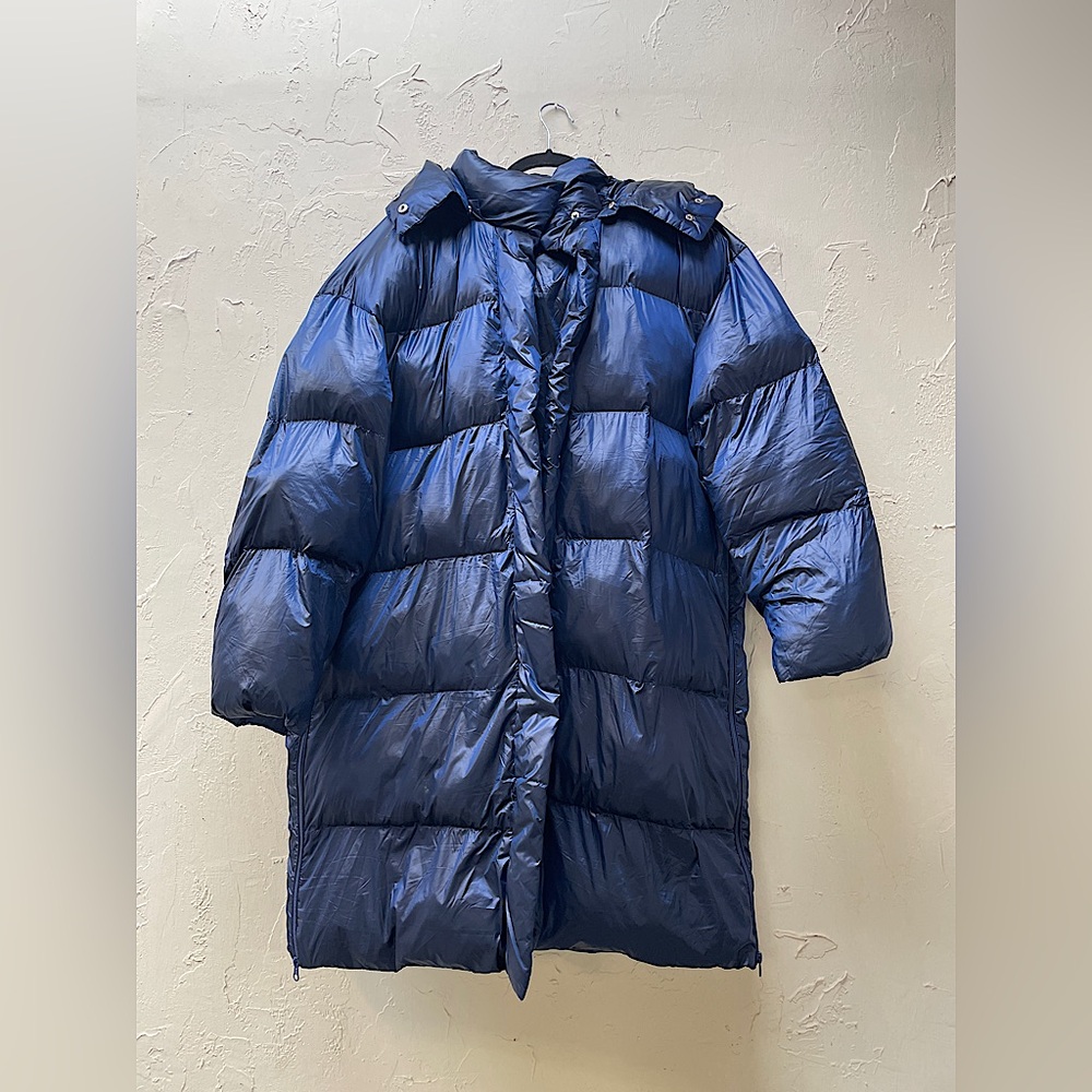 Women's Blue Puffer Coat - Picture 1 of 4